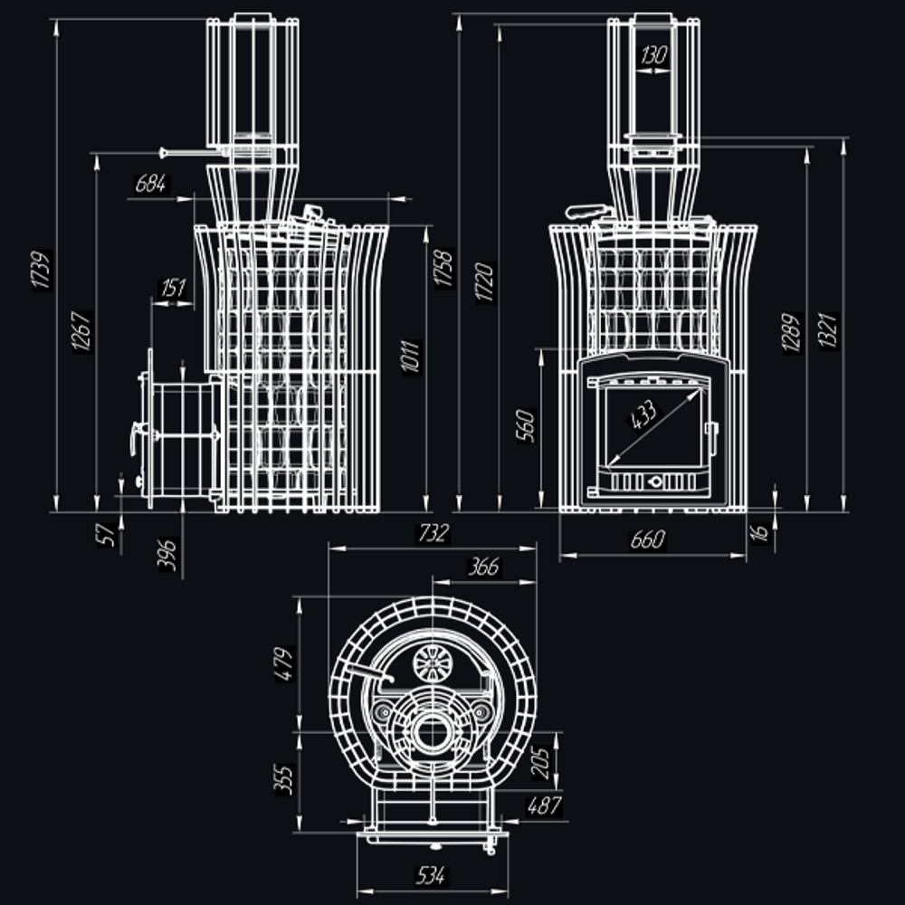 Печь для бани Авангард ЗК 40 (П2) Ураган в сетке Тюльпан