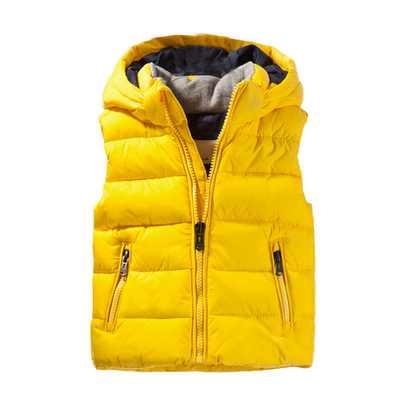 Жилет болоневый стеганый однотонный с капюшоном