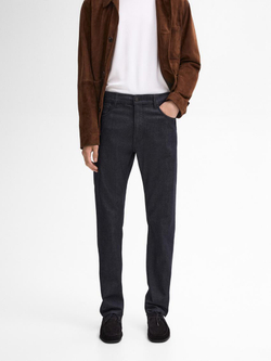 Massimo Dutti Зауженные джинсы с эффектом потертости, индиго