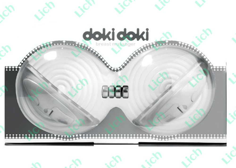 Серебристые вставки в бюстгалтер для стимуляции груди с вибрацией Doki Doki