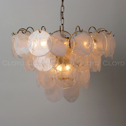 Люстра Cloyd LINZE-B C13 / Ø60 см - латунь - белое стекло (арт.11674)