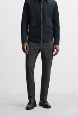 ZARA БРЮКИ SLIM FIT COMFORT, АНТРАЦИТОВО-СЕРЫЙ