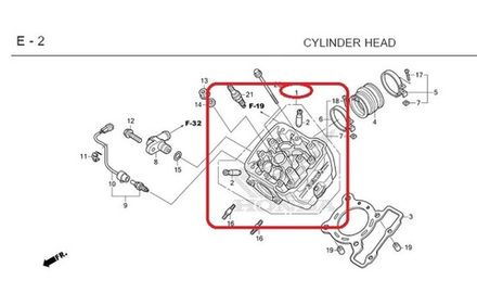 12200-KPP-T00. HEAD COMP., CYLINDER. Honda CBR150
