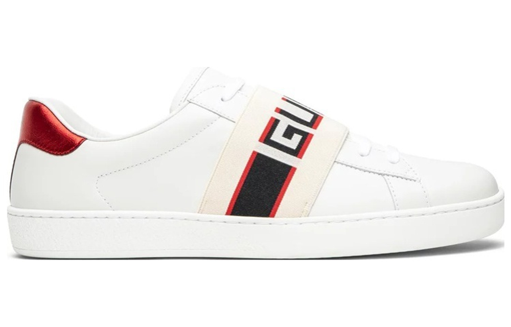 GUCCI Gucci ACE Sports Gucci Striped Fashion Sneakers Men's White