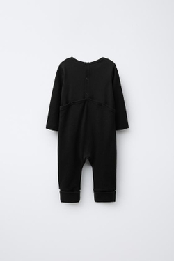 ZARA ПИЖАМА-СЛИП С ПРЕОБРАЗУЕМЫМИ СТОПАМИ, СКЕЛЕТ, СВЕТЯЩАЯСЯ В ТЕМНОТЕ, ЧЕРНЫЙ