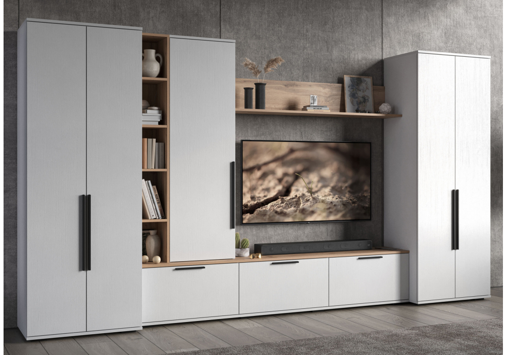 Готовая гостиная Woodville Филеста белый, дуб вотан комплектация 2