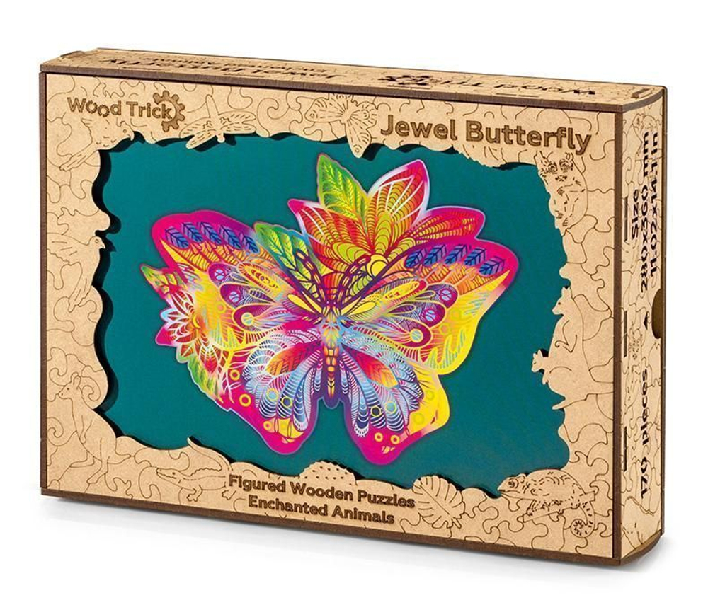 Деревянный пазл Wood Trick Драгоценная бабочка (36x28 см)