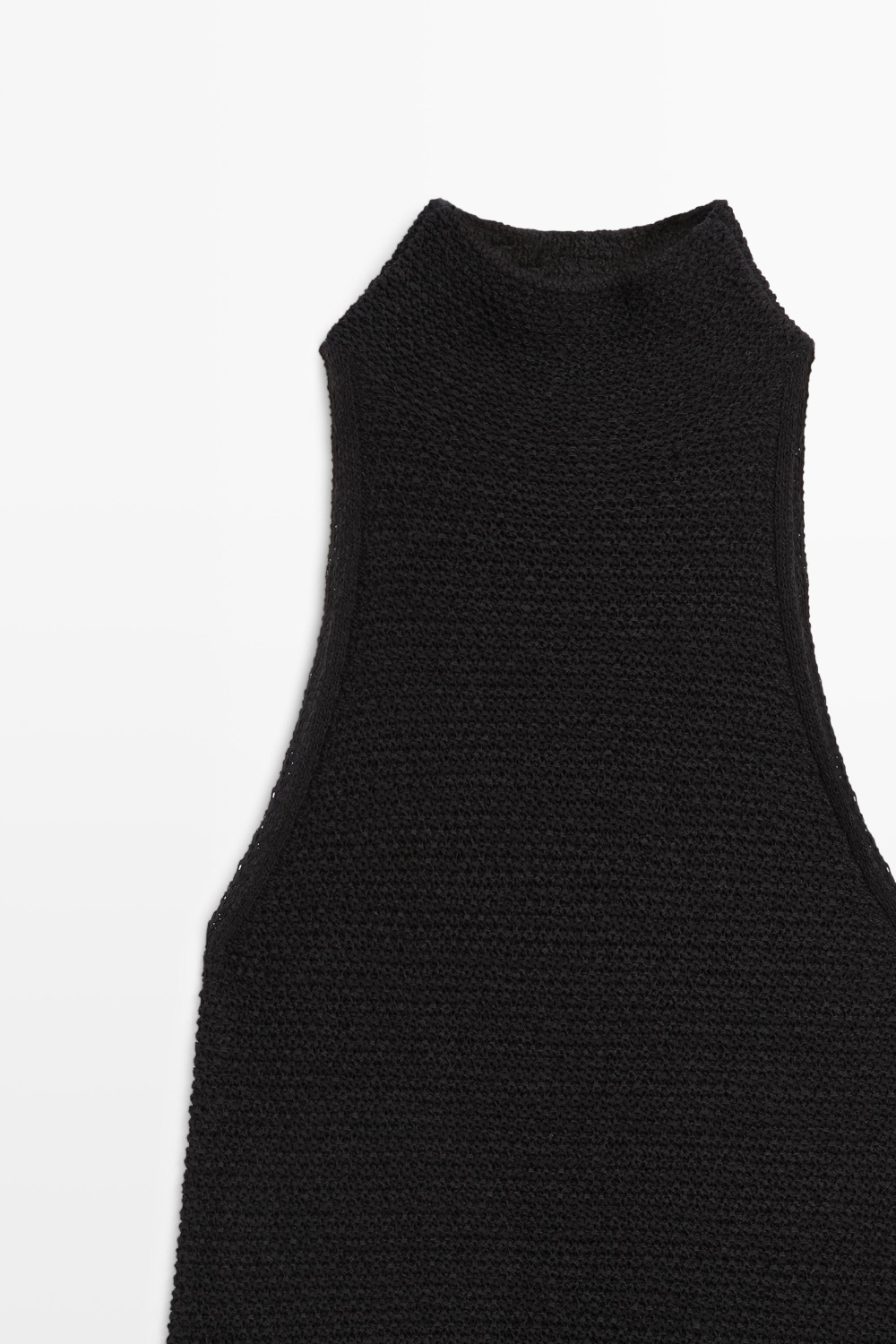 Massimo Dutti Комбинированное платье миди, черный