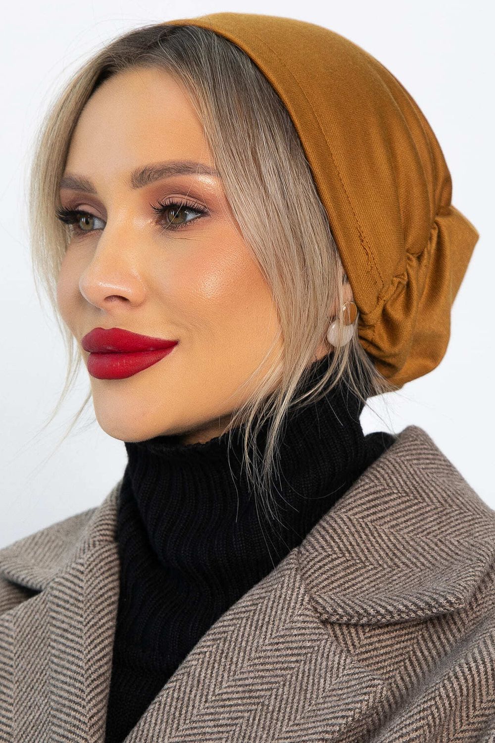 Чалма с резинкой (горчичная) ЧР7-23М LT Collection