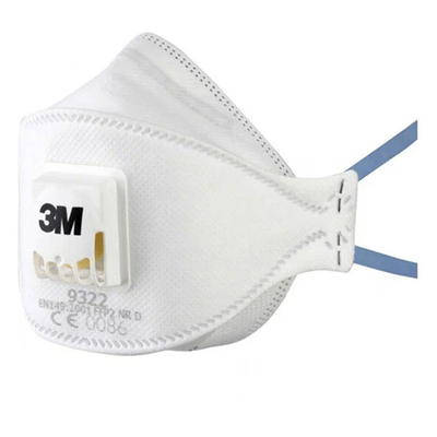 Полумаска фильтрующая (респиратор) для защиты от аэрозолей 3M 9322+ FFP2, с клапаном выдоха, 10 шт/уп
