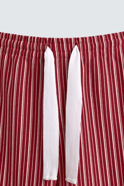 ZARA БРЮКИ СВОБОДНОГО КРОЯ В ПОЛОСКУ, КРАСНЫЙ