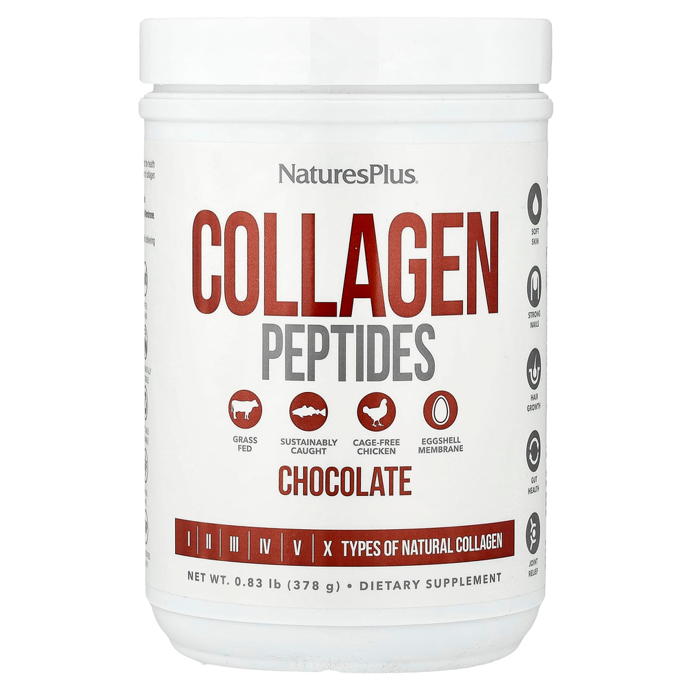 NaturesPlus, Коллагеновые пептиды, шоколадные, 378 г (0,83 фунта)