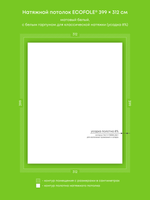 Матовый натяжной потолок 12.4 м2