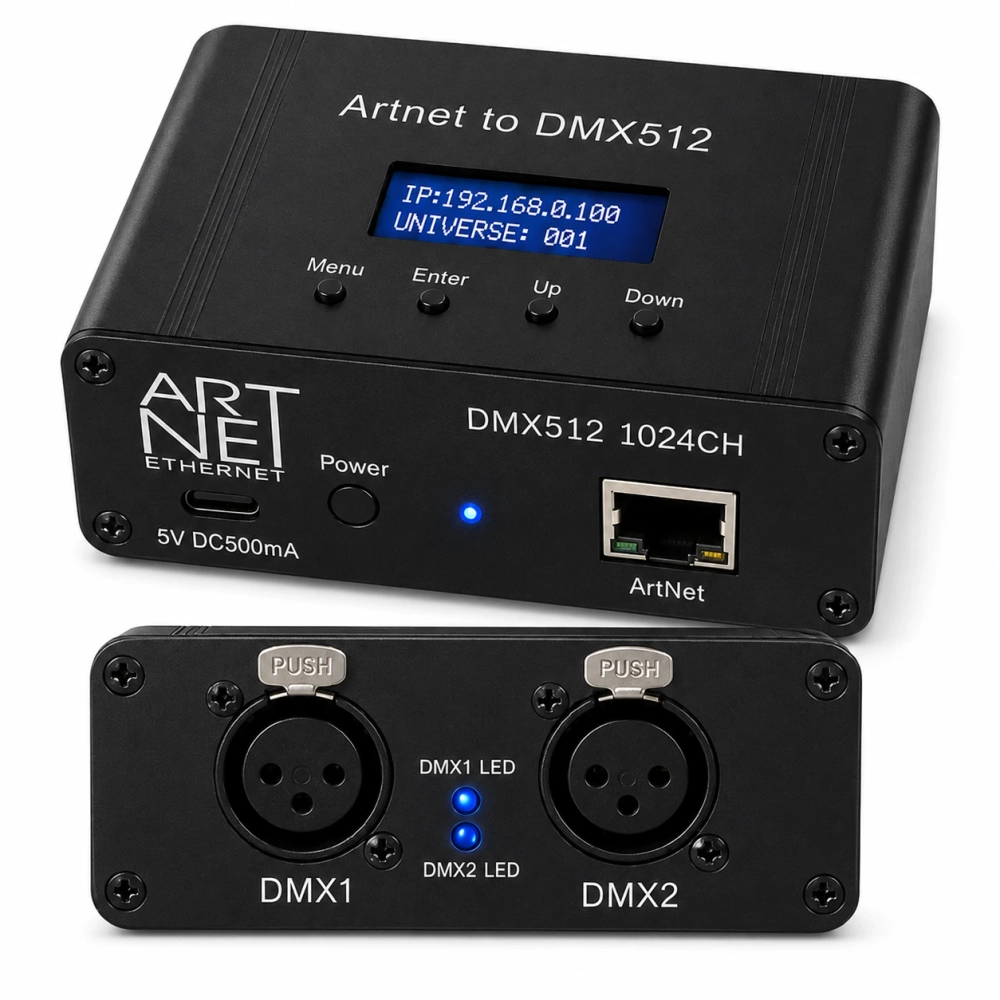 Art-Net to DMX512 2-Port — Конвертер Art-Net/sACN в DMX512 (2 порта)