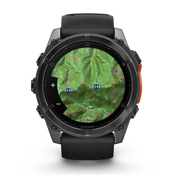 Garmin Fenix 8 Amoled 51 мм – Серый корпус, черный силиконовый ремешок