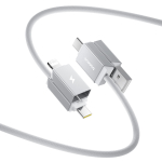 Кабель C+U - C+L Baseus Versatile Two-for-Two Charging+Data 60W 0.6-2m - Moon White