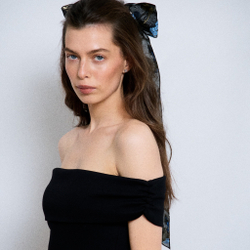 Бант "Паркер" облегченный с синими цветами