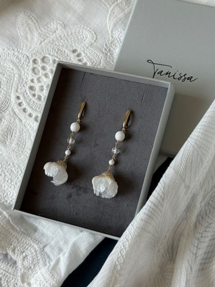 Серьги БУТОНЫ белые