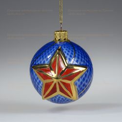 Елочная игрушка Шар фарфоровый "Звезда"