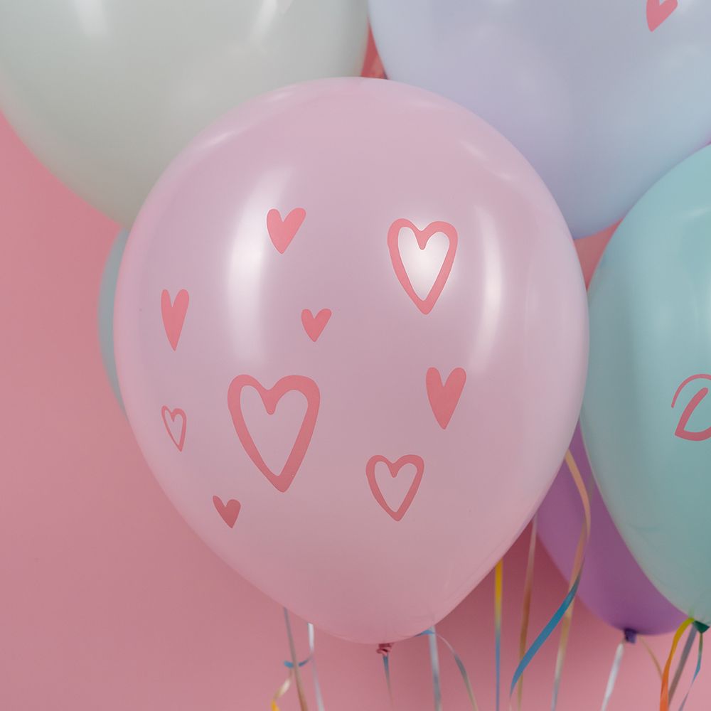 Шар (12''/30 см) Ура, Девочка!, Ассорти, макарунс, 2 ст, 25 шт.