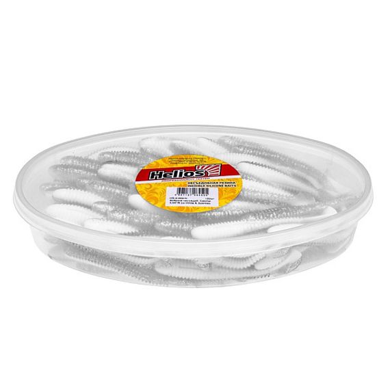 Виброхвост несъедоб. Catcher 3,55&#39;/9 см White &amp; Sparkles 100шт. (HS-2-002-N) Helios