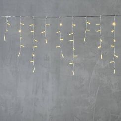 Светодиодная бахрома с колпачком 4,9 x 0,5 м тепло-белая 220В, 200 LED, провод прозрачный ПВХ, IP65 (PIL200CAP-10-2WW)