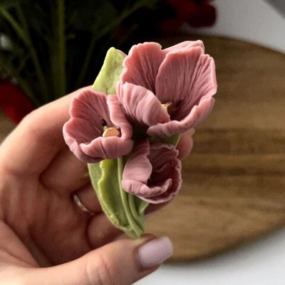 Силиконовый молд "Тюльпаны 2d"