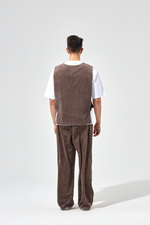 Жилет - манишка, мужская, вельвет, цвет "тауп"