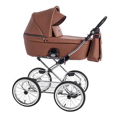 Детская коляска 3 в 1 Roan Coss Classic эко-кожа (Коричневый) Cognac