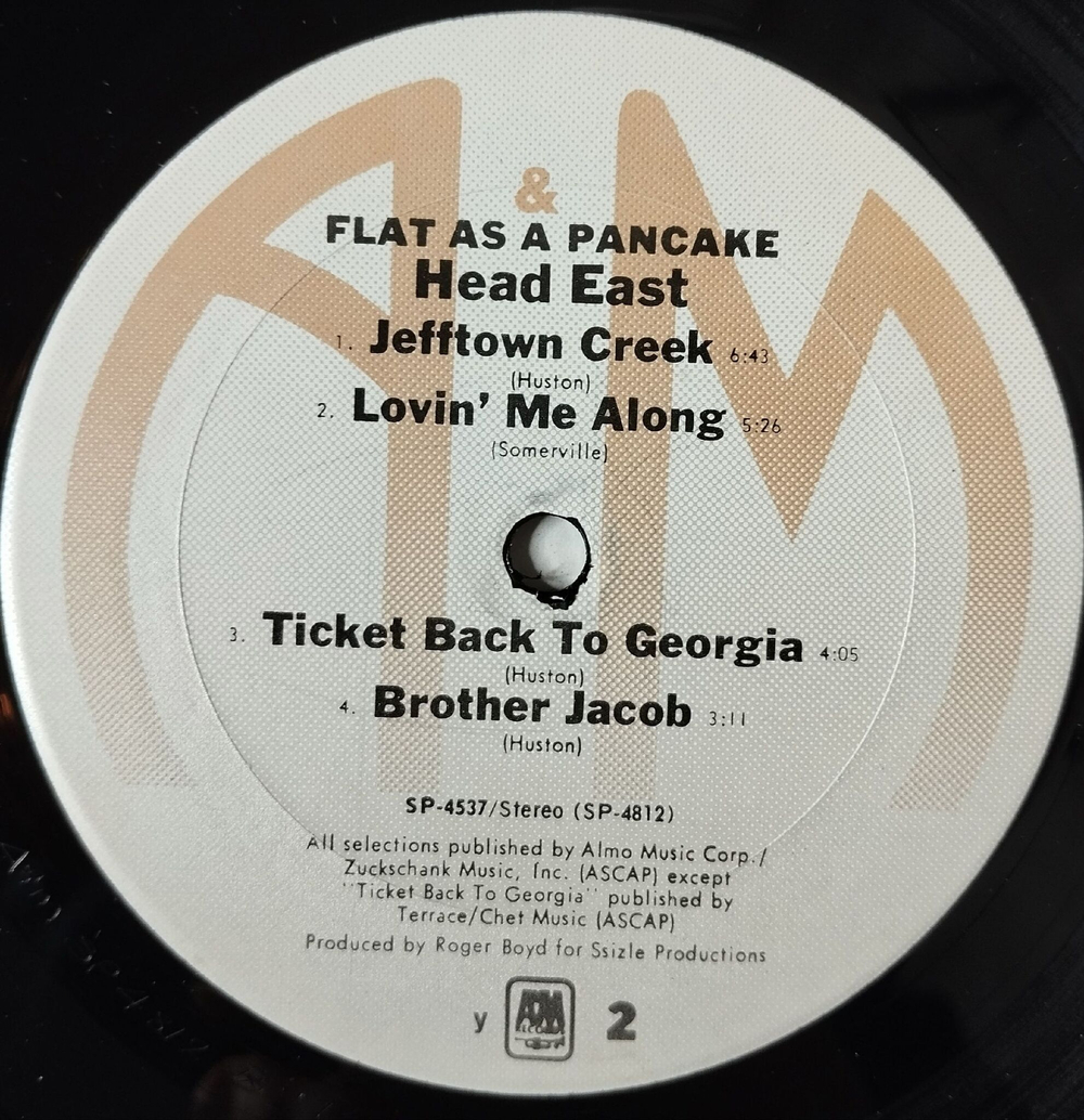 Винтажная виниловая пластинка LP Head East Flat As A Pancake (USA 1975)