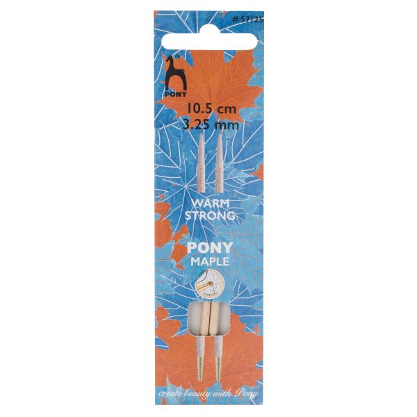 Спицы съемные Pony Maple ⌀3.25 мм, 10.5 см, клен, 2 шт, 57125
