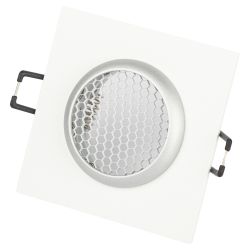 Светильник встраиваемый алюминиевый ЭРА KL110 WH/SL под лампу MR16 GU5.3 белый/серебро матовый | Алюминиевые встраиваемые светильники