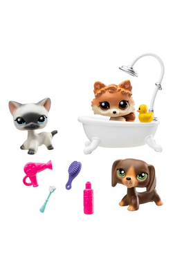 Набор Груминг спа три фигурки мини-животных с аксесс
