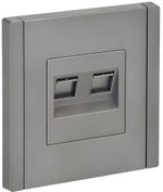 FORTE&PIANO Розетка двойная RJ11+RJ45 кат.5E FP535 сталь IEK