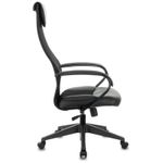 Кресло руководителя Бюрократ CH-608/BLACK, PL, спинка сетка черный TW-01, сиденье черный TW-11 искус