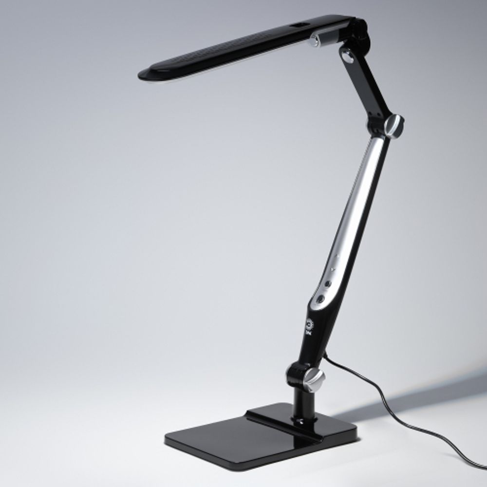 Настольный светильник ЭРА NLED-497-12W-BK светодиодный на струбцине и с основанием черный
