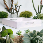 Столик поднос деревянный разборный для кухни 38х28, белый