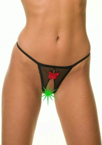 Оригинальные трусики-стринги с бабочкой (Размер: L-XL) (Цвет: черный)