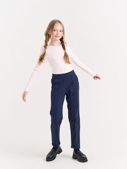 Брюки зауженные "Синие" для девочки 7+