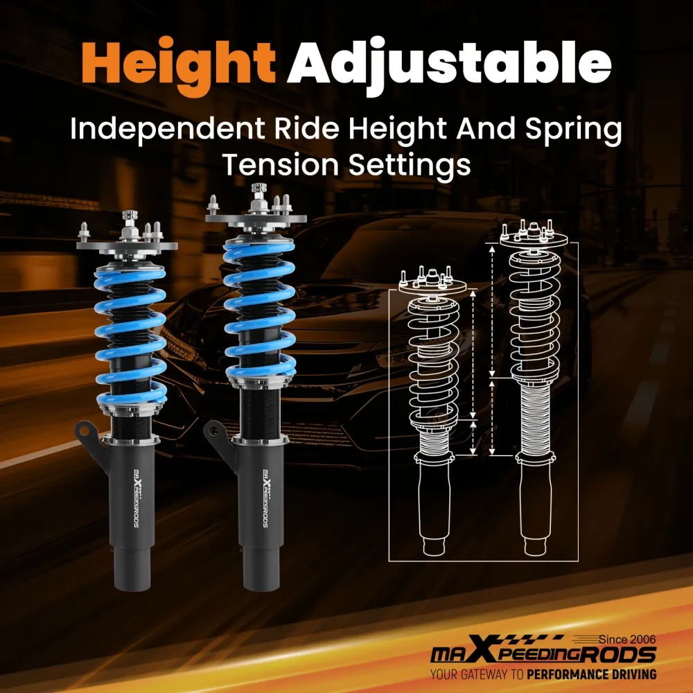 MaXpeedingrods T6 Coilovers 24 Level Struts compatible for VW Golf MK7 15-19 Jetta 19-24