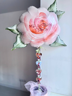 Шар Роза Акварель шляпная коробка для мамы №4133