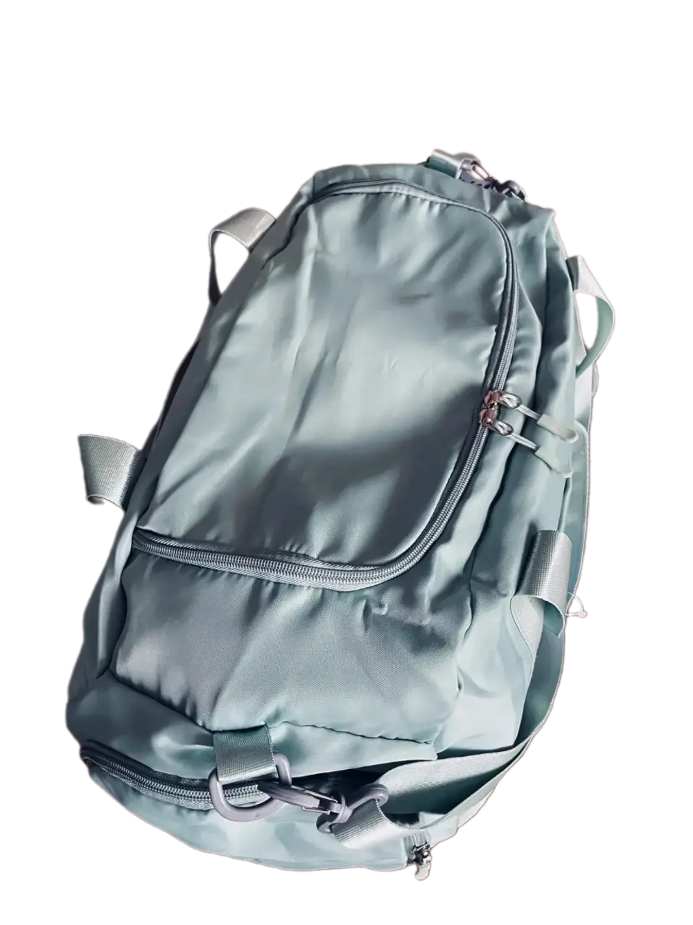 Сумка дорожная зелёная из плотного текстиля вместительная QOZA