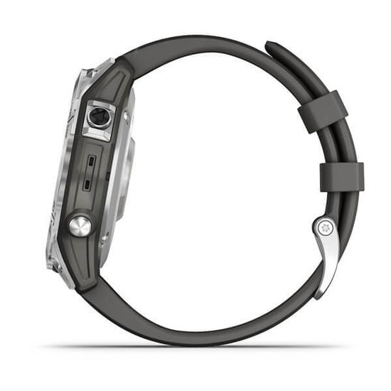 Часы Garmin Fenix 7, серебристый, графитовый силикон 010-02540-01