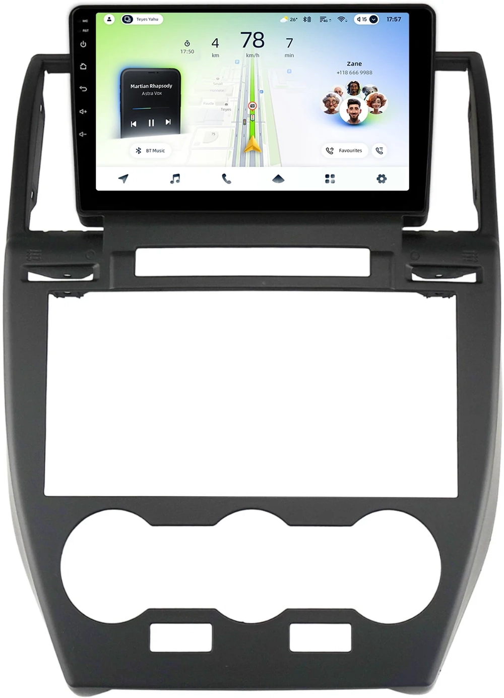 Магнитола для Land Rover Freelander 2 2007-2012 (монохром) - Teyes CC4L монитор 9" IPS на Android 14, Snapdragon 662, CarPlay, 4G SIM-слот