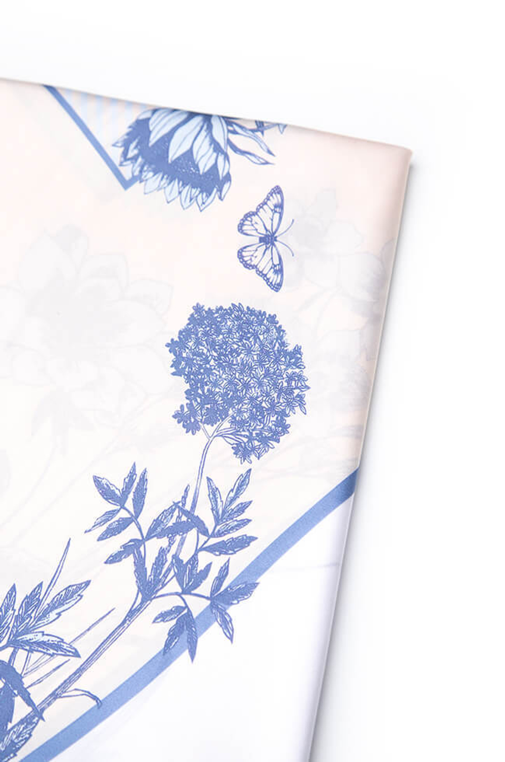 8390 Платок женский (бежево-синий принт)