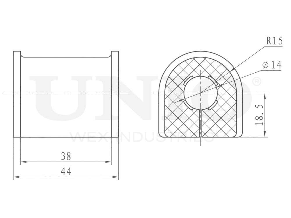 Втулка заднего стабилизатора UNIO RMP-10006