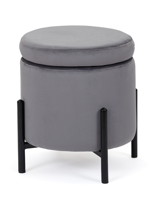 Пуф MyFar Фрэнк с ящиком темно-серый велюр MF1021-1