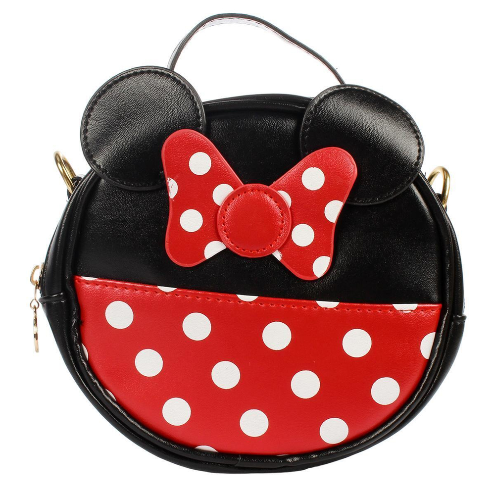 Сумочка детская "Горошек" кожзам 16,5*15,5*6см, круглая, 4 цвета микс