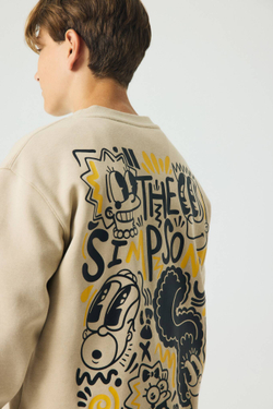 H&M Толстовка с принтом, бежевый