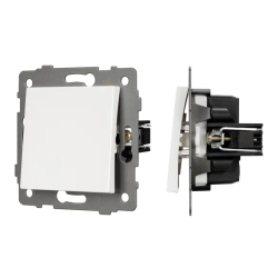 Механизм выключателя одноклавишный непроходной SWT-MK01-PL-WH-V (250V, 10A) (Arlight, -) 049867